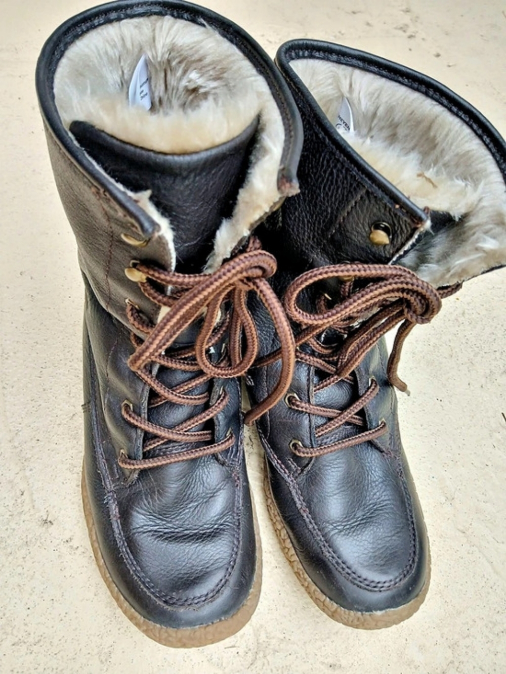 Cougar Cheyenne Brown Lace Up Leather Winter Boots 6